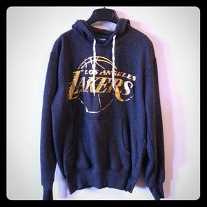Lakers Grey Hoodie with Gold logo, M